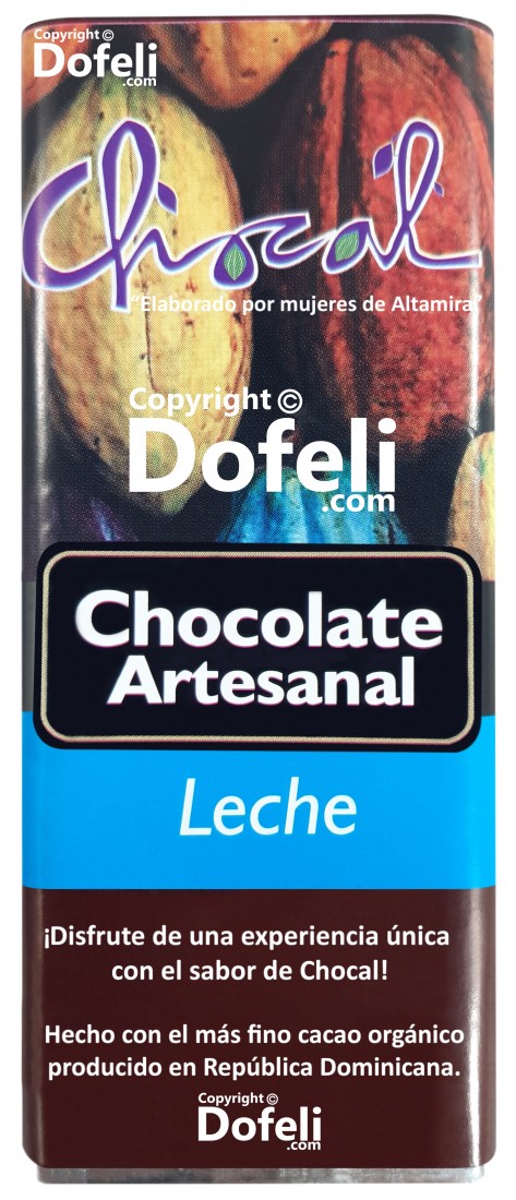 Dominican milk chocolate bar by Chocal, made by rural women with fine organic cocoa from Altamira.